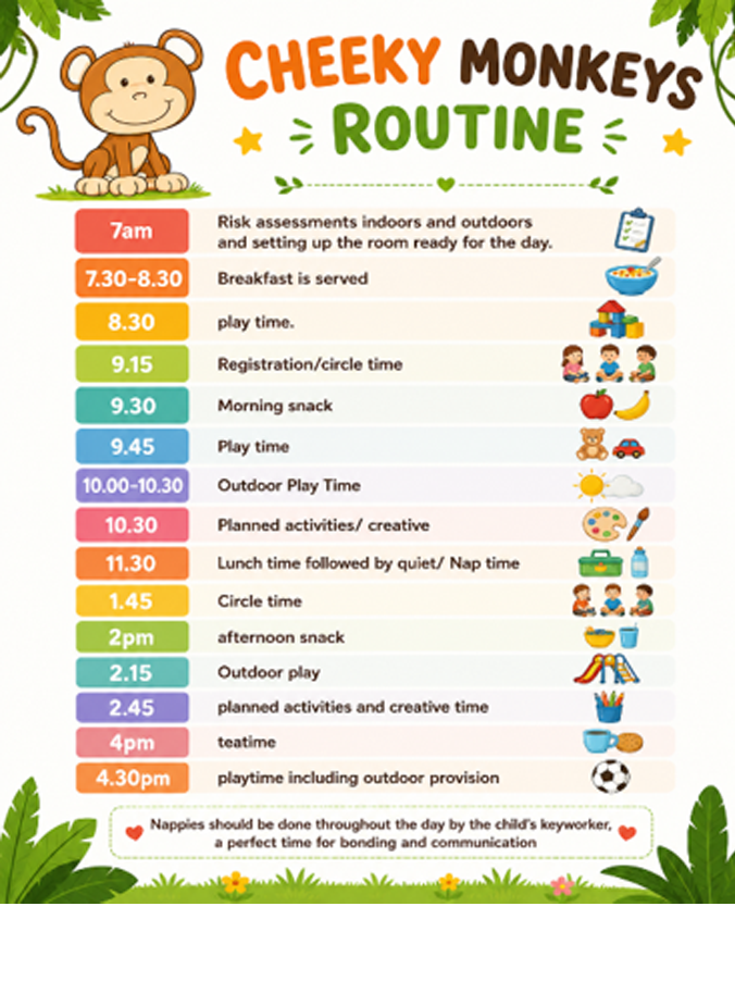 Cheeky Monkeys Timetable