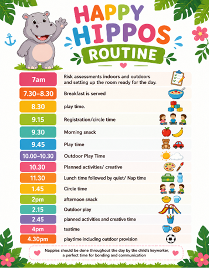 Happy Hippos Timetable