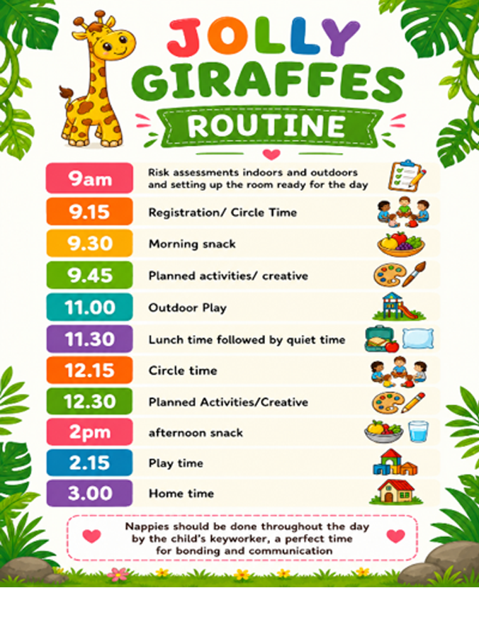 Jolly Giraffes Timetable